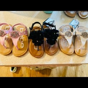 3 pairs of 8c Bebe sandals